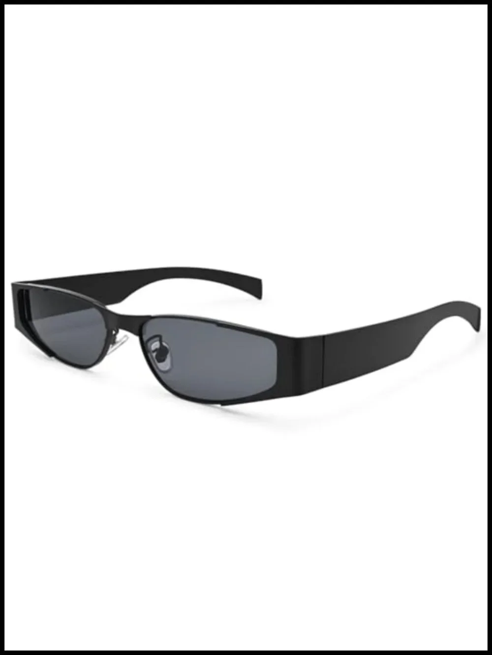 Y2K Cat Eye Sunglasses Women Men Wrap Around Punk Style Metal Frame Small